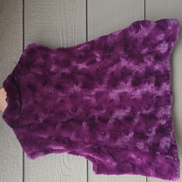 Nicole Miller Wine Reversible Vest Puffer Faux Fur 3x - Picture 15 of 15